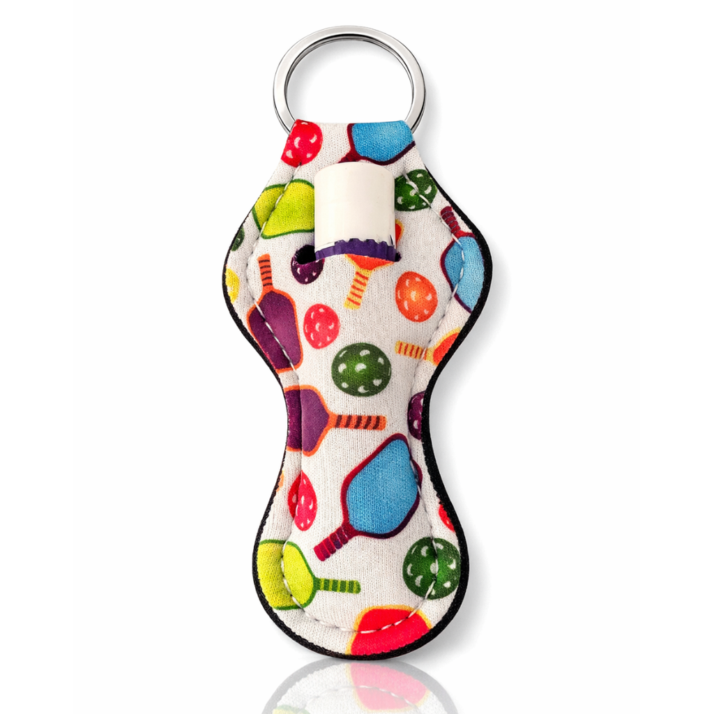 Pickleball Chapstick Holder Keychain