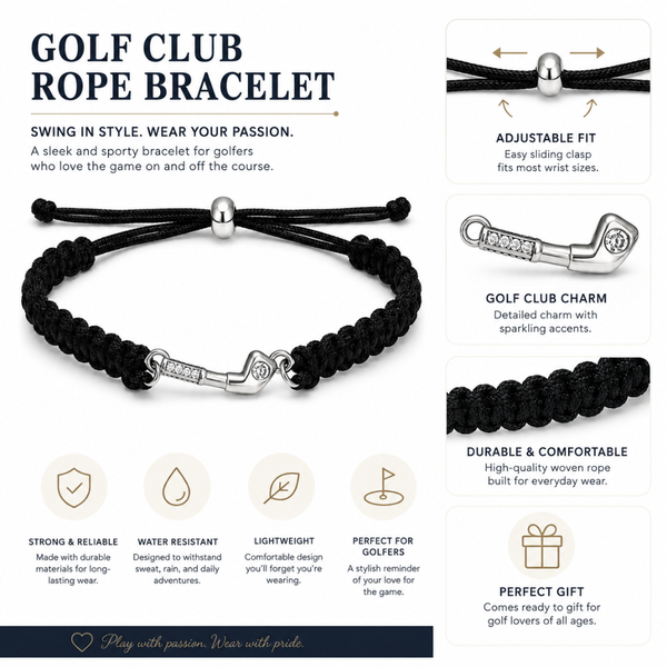 Golf CZ Rope Bracelet