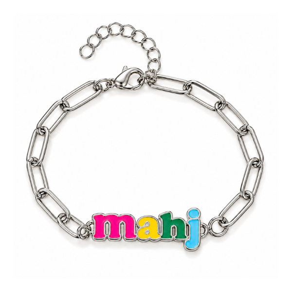 Mahj Pop Paperclip Bracelet – Born to Rally mahjong gift, photo 2