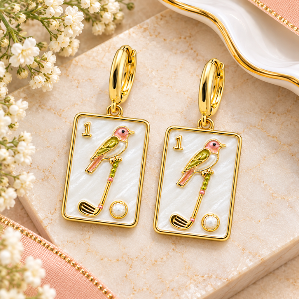 Golf Mahjong Earrings – Born to Rally mahjong gift, photo 2