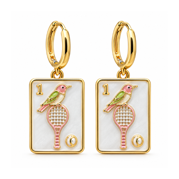 Tennis Mahjong Earrings