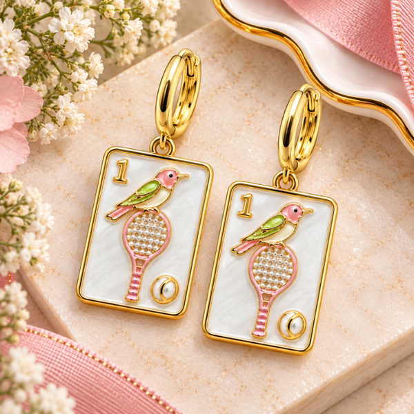 Tennis Mahjong Earrings – Born to Rally mahjong gift, photo 2