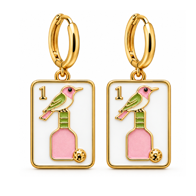 Pickleball Mahjong Earrings