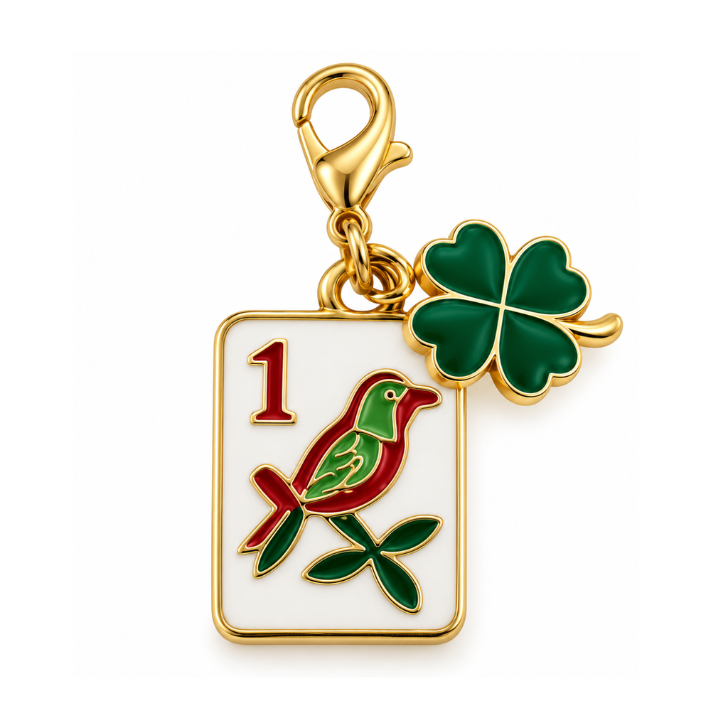 Mahjong Lucky Gold Clip On Charms - Pick Tiles