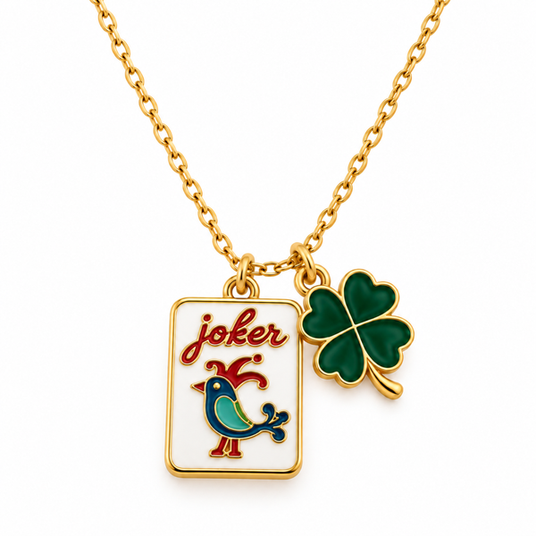 Mahjong Lucky Gold Necklace – Pick Your Tile – Born to Rally mahjong gift, photo 2