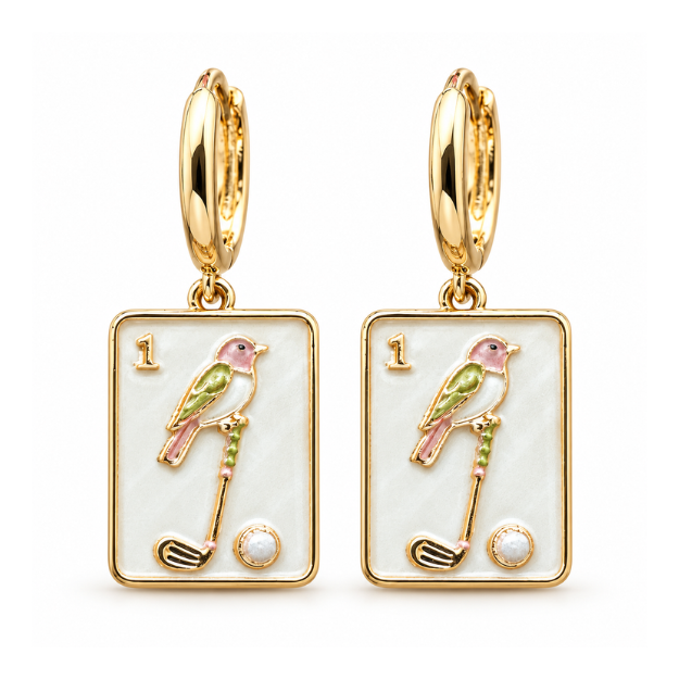Golf Mahjong Earrings