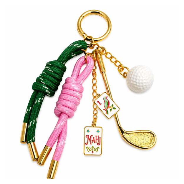 Golf Mahjong Bag Charm Keychain