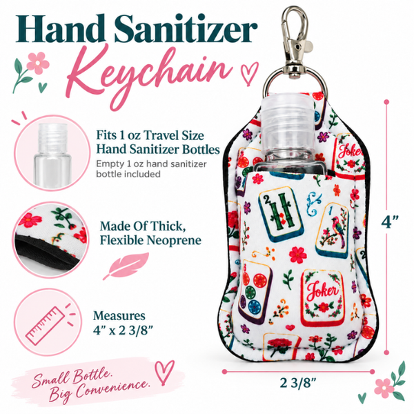 Mahjong Hand Sanitizer Holder Keychain