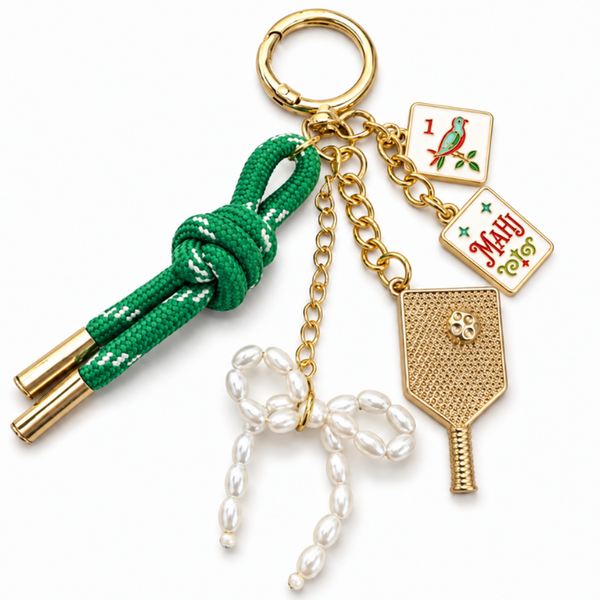 Pickleball Mahjong Bag Charm Keychain by Born to Rally