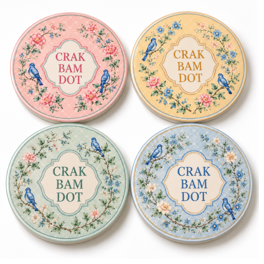 Crak Bam Dot Mahjong Coasters