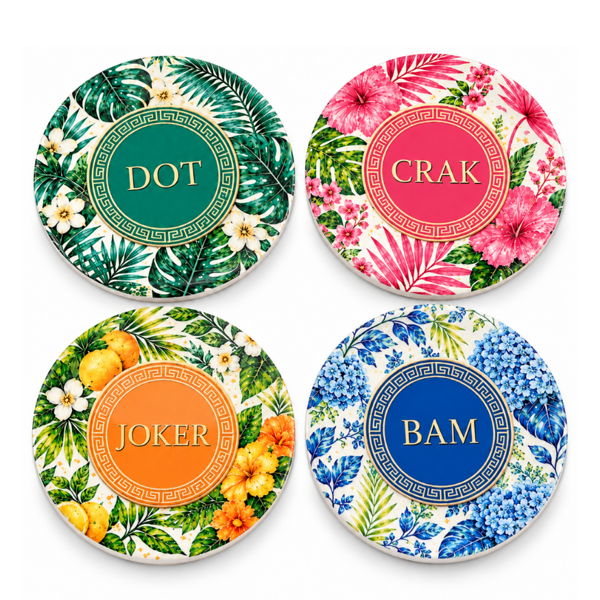 Mahj in Bloom Coaster Set