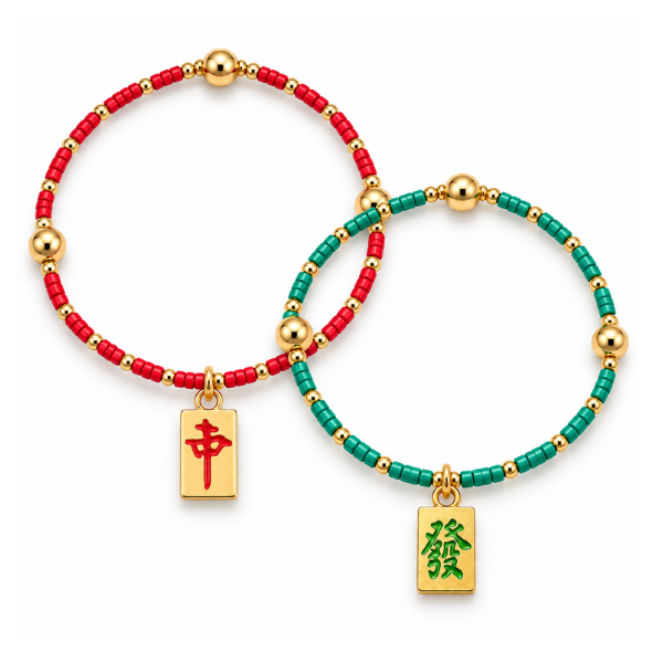 Mahjong Dragon Beaded Bracelet