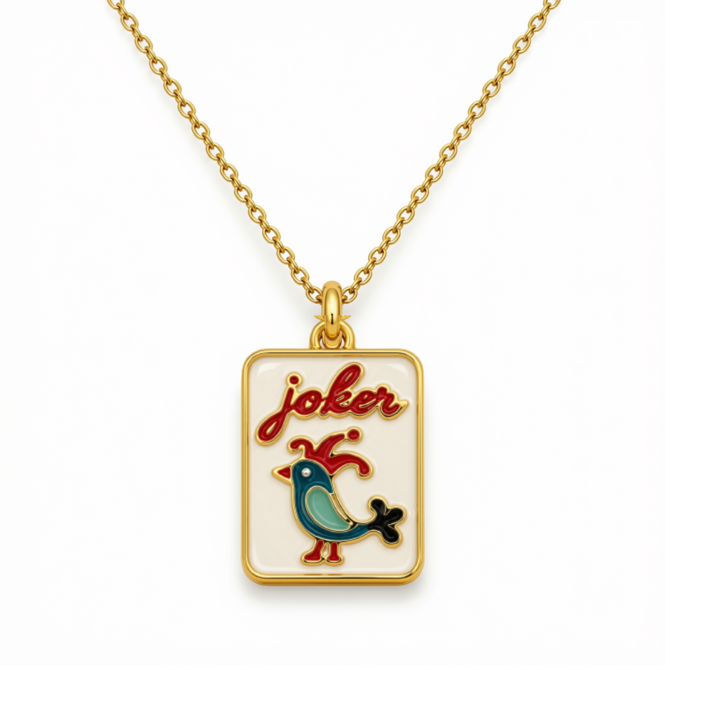 Mahjong Joker Tile Necklace