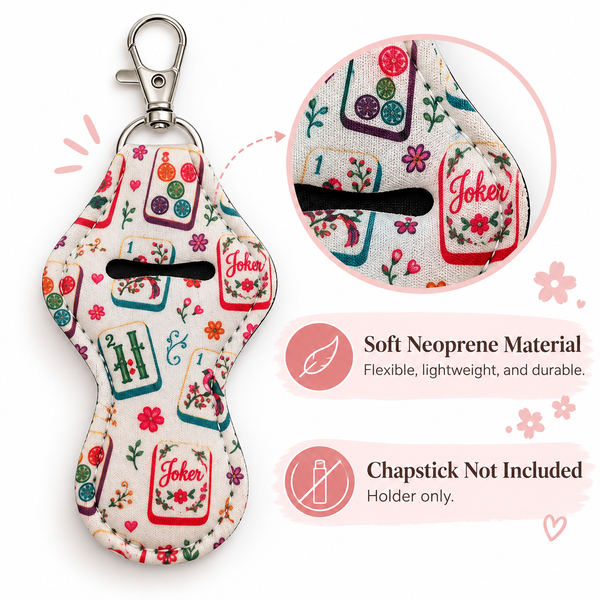 Mahjong Chapstick Keychain Holder