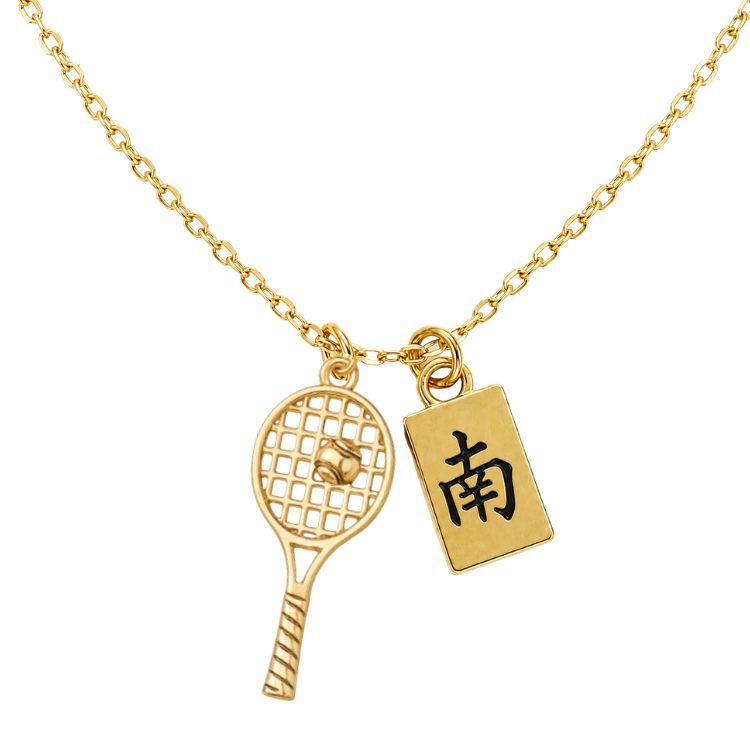 Tennis & Mahjong Charm Necklace