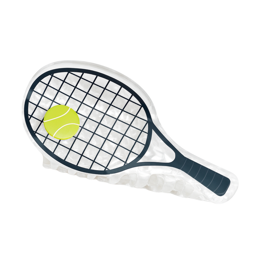 Tennis Racket Crystal Hair Claw Clip