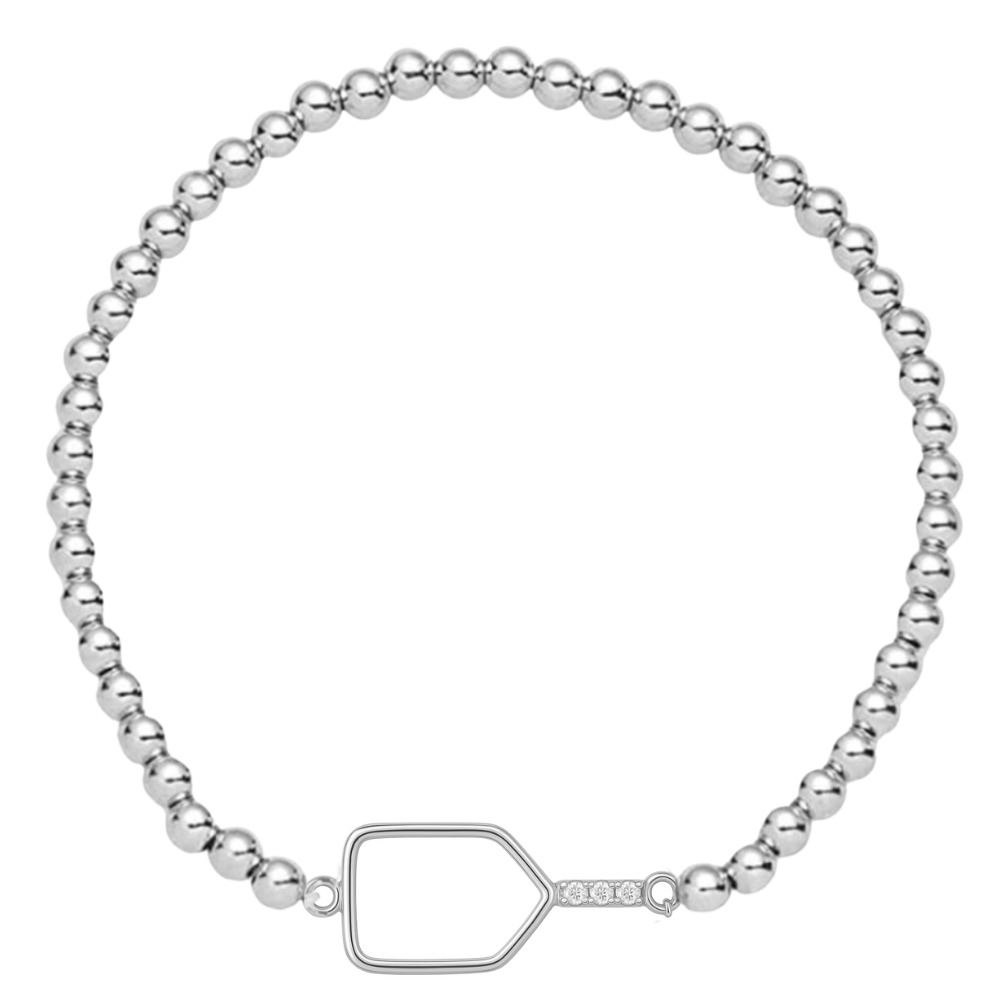 Pickleball Paddle Beaded Stretch Bracelet -Pick Color