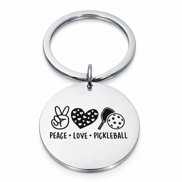 Pickleball Keychain - Peace Love Pickleball