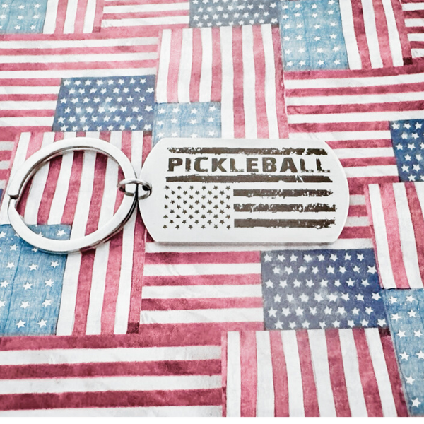 Pickleball Flag Keychain