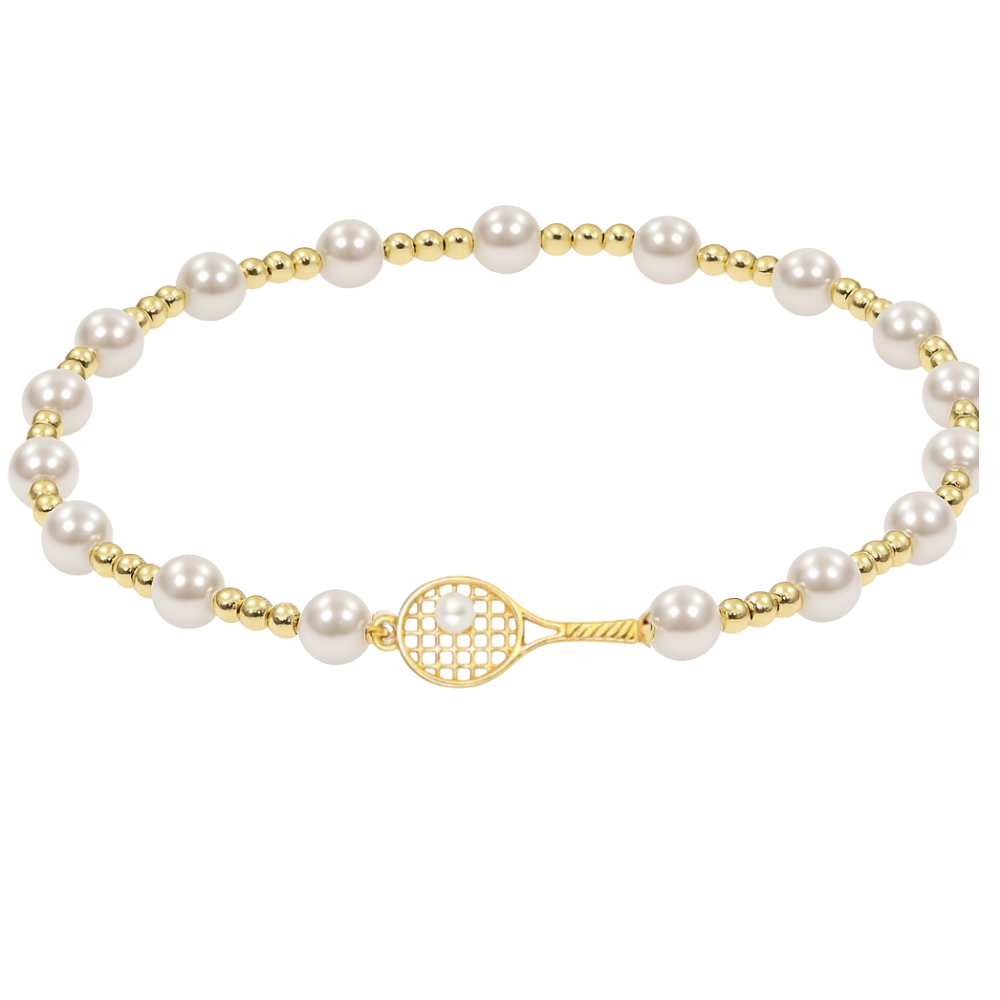 Tennis Pearl Beaded Bracelet