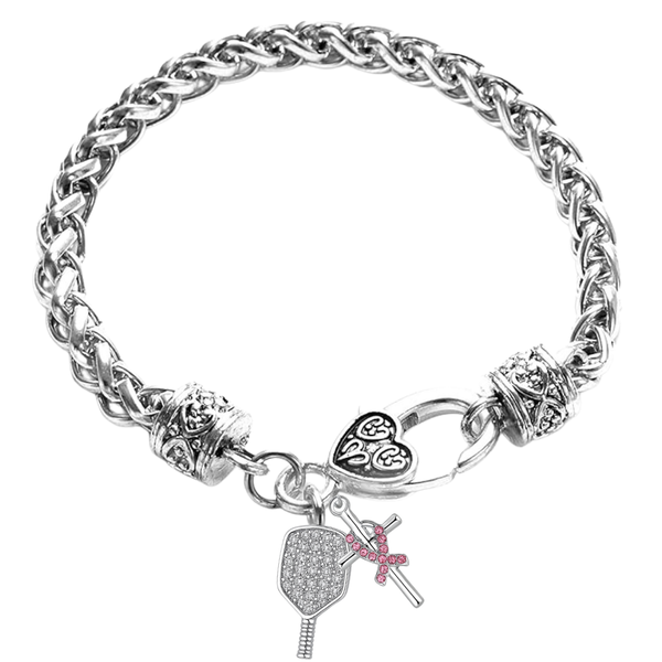 Pickleball Breast Cancer Cross Bracelet
