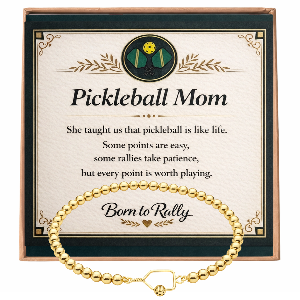 Pickleball Mom Beaded Stretch Bracelet