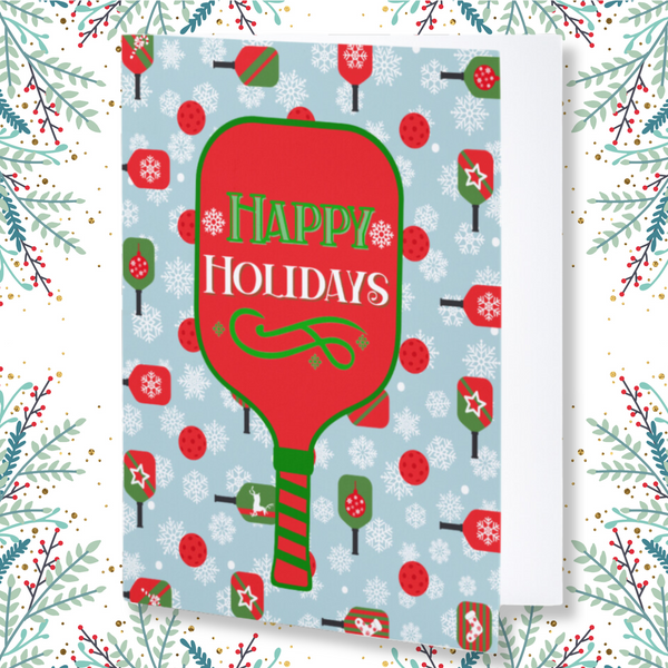 Happy Holidays Pickleball Card