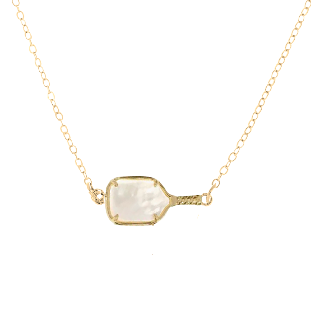Pickleball Mother of Pearl Connector Necklace- Pick Color