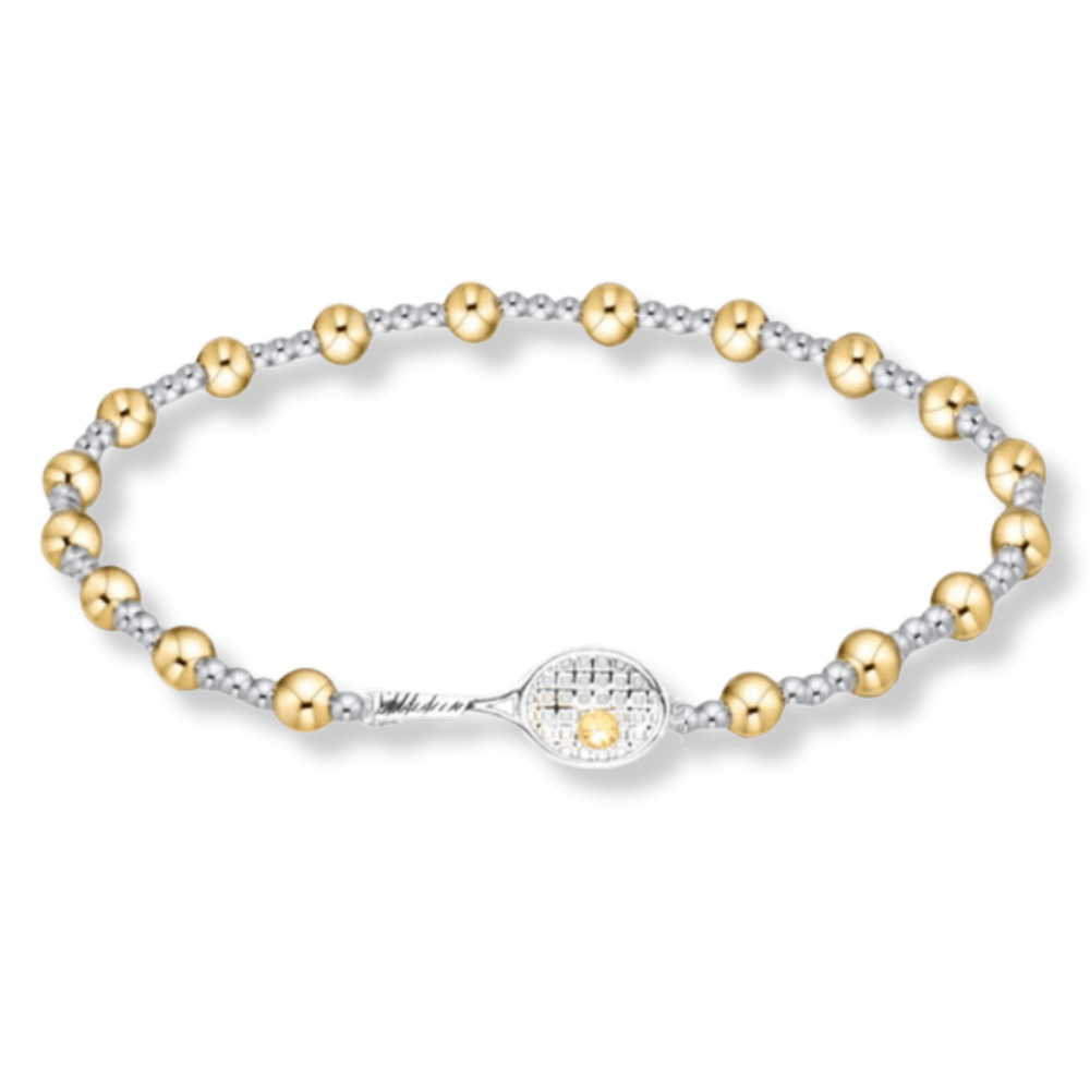 Two Tone Tennis Beaded Bracelet