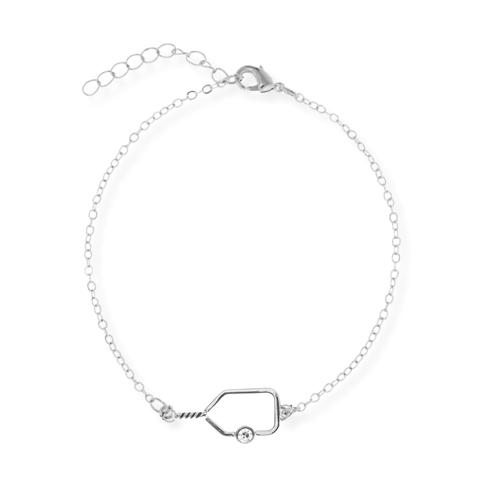 Pickleball Paddle Chain Bracelet - Silver