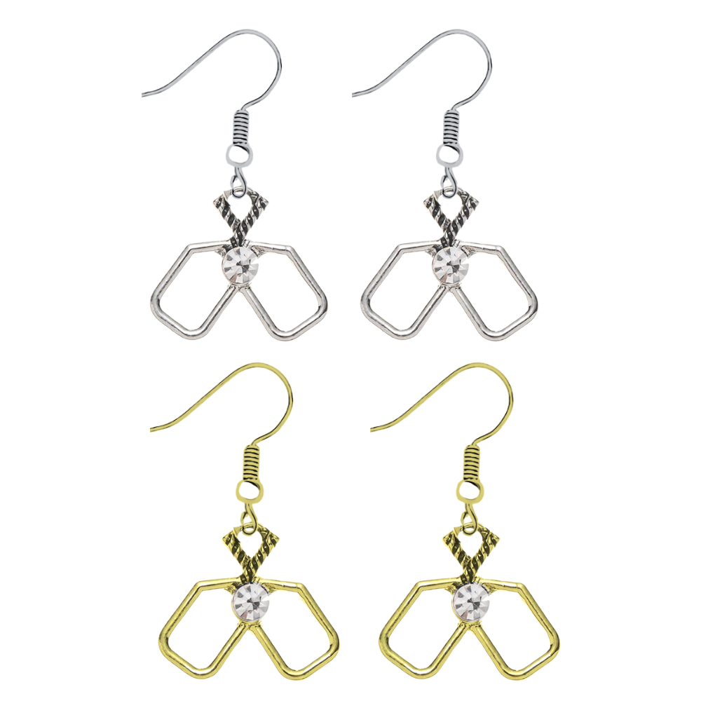 Upside Down Paddle Rhinestone Earrings