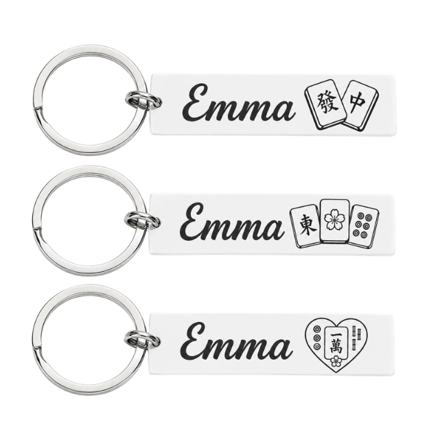 Personalized Mahjong Keychain