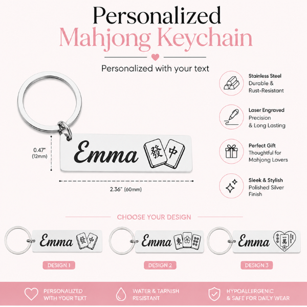 Personalized Mahjong Keychain