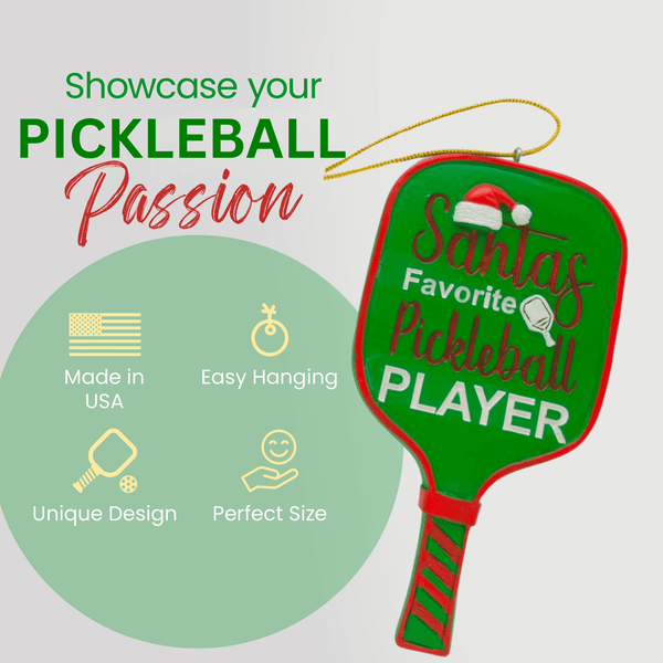 Pickleball Ornament - Santa's Favorite Pickleball Player