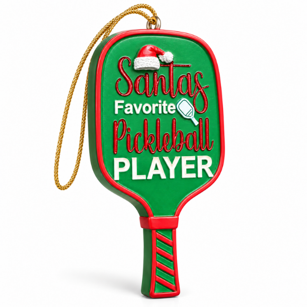 Pickleball Ornament - Santa's Favorite Pickleball Player