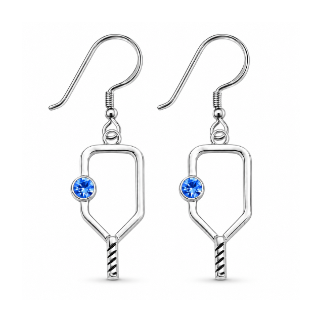 Pickleball Birthstone Dangle Earrings