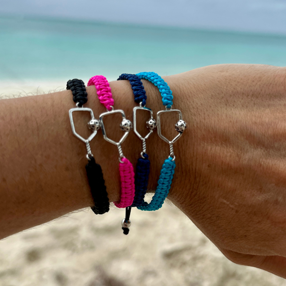Adjustable Rope Cuff Pickleball Rope Bracelet - Different Colors Available | Born to Rally
