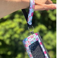 Pink Pickleball Credit Card Holder Zipper Wristlet