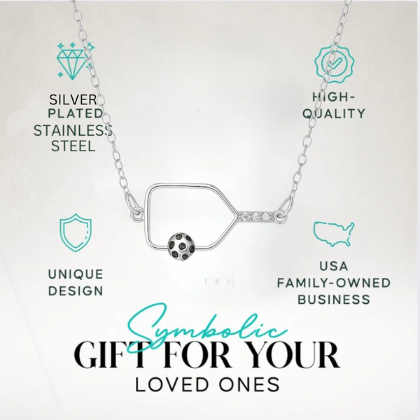 Rally Queen Pickleball Necklace - Silver