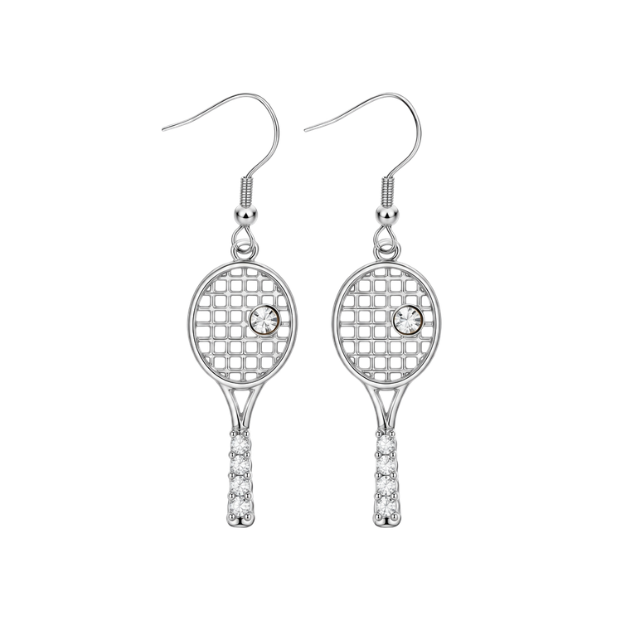 Tennis Rhinestone Racket Dangle Earrings