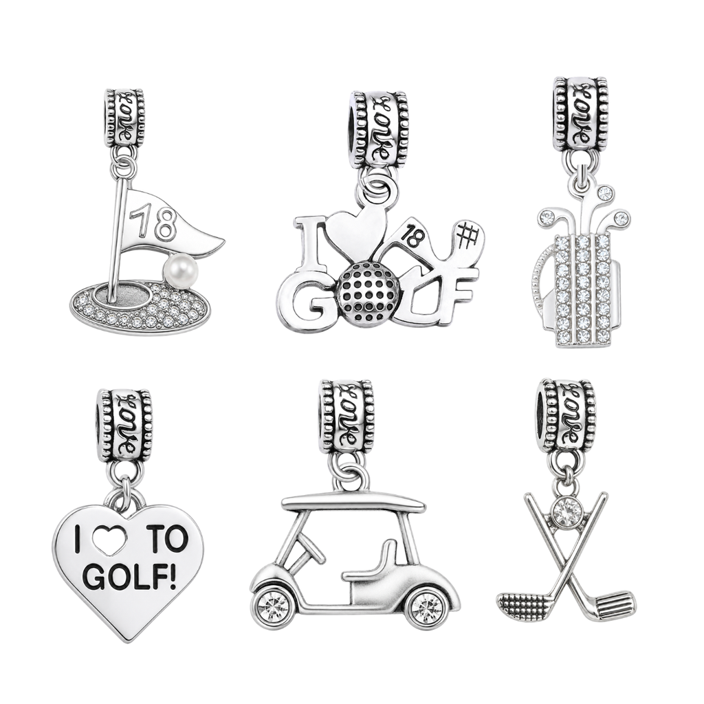 Silver Golf Bead Charms - Pick Style