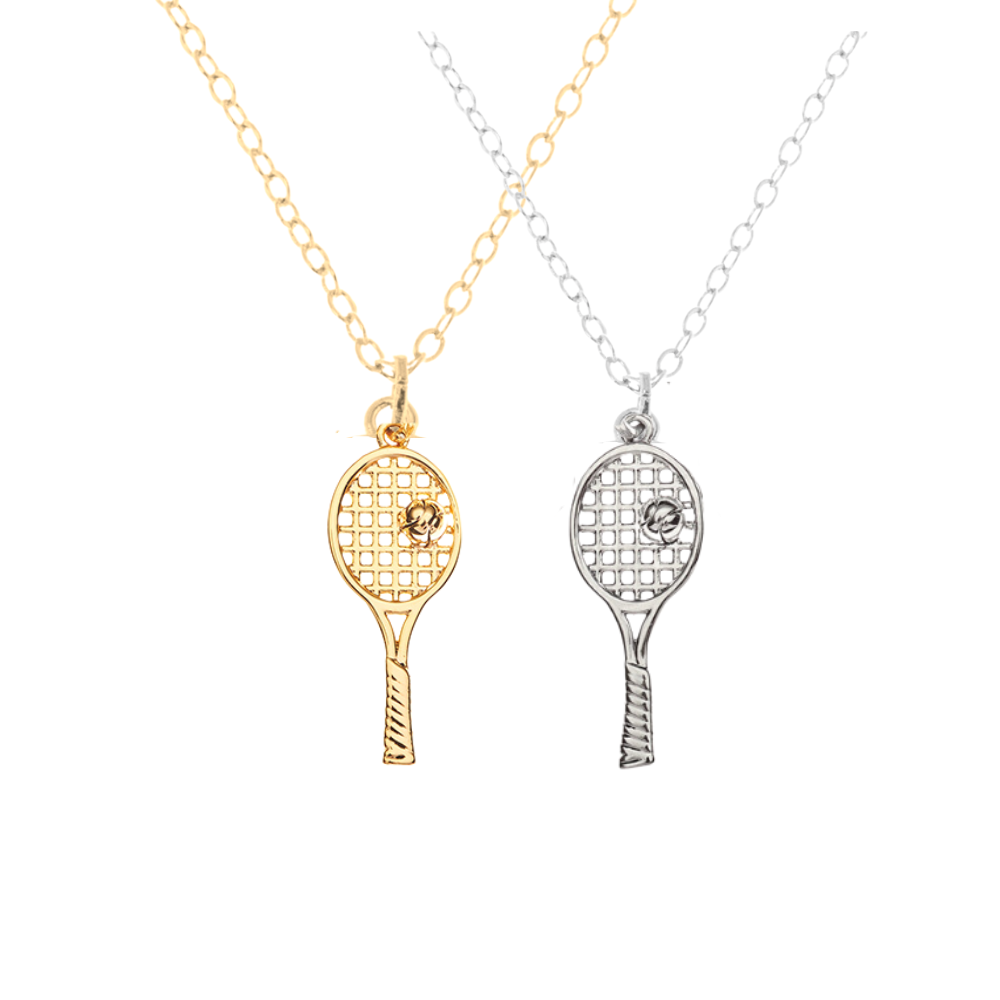 Tennis Racket 18K Gold Plated Necklace