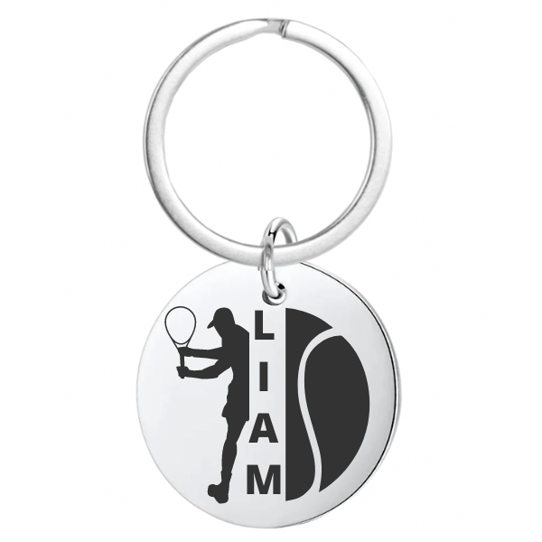 Men's Personalized Tennis Player Keychain