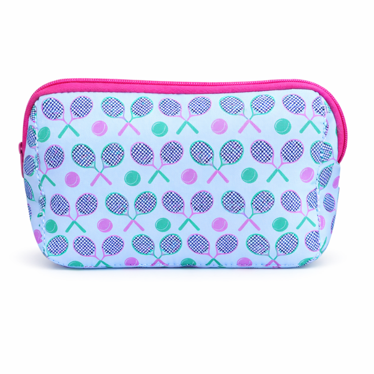 Tennis Racket Cosmetic Bag - Pink and Green