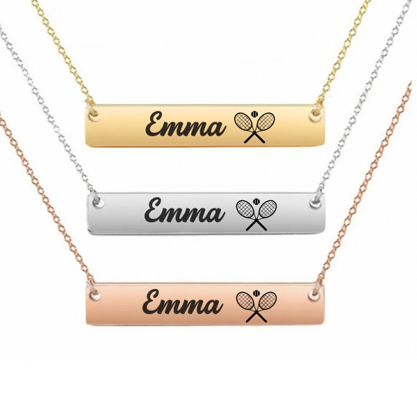 Personalized Tennis Bar Necklace