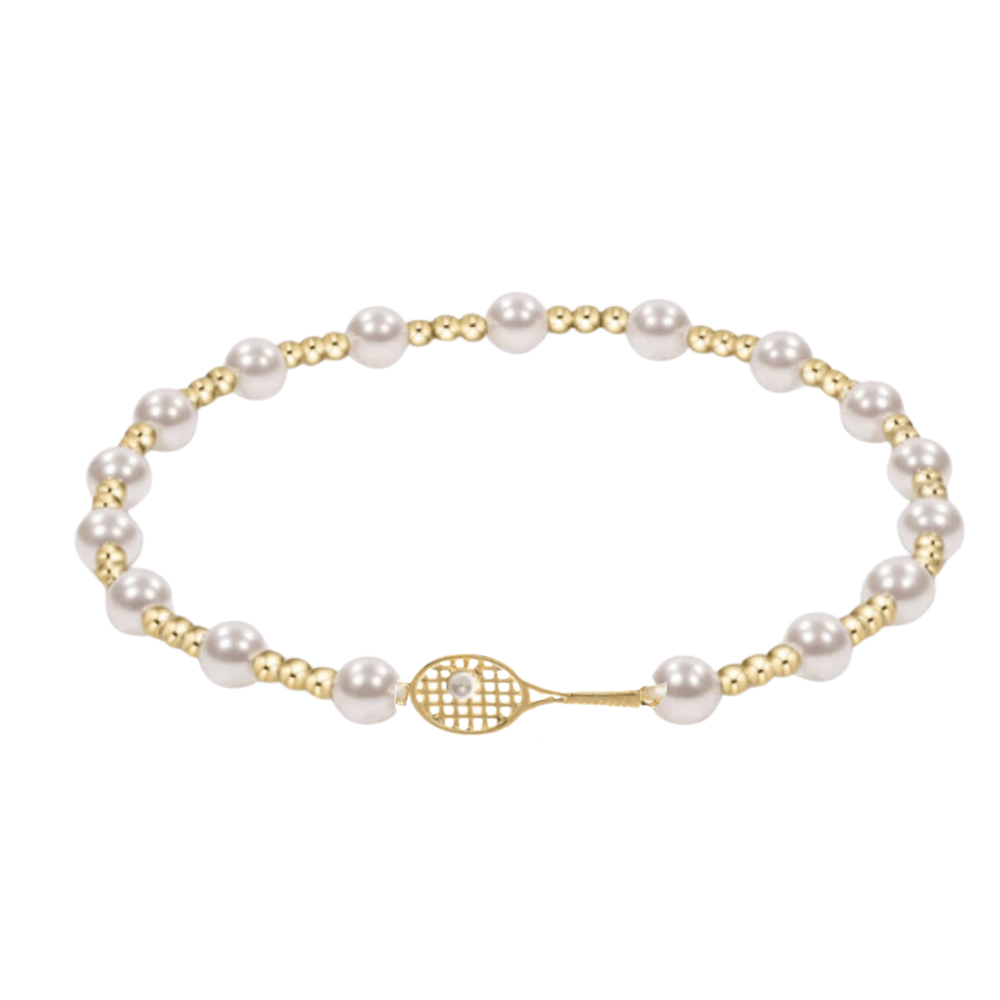Tennis Pearl Beaded Bracelet
