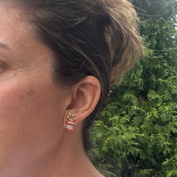 Holiday Golf 2-Piece Earring Set – Flag & Bag