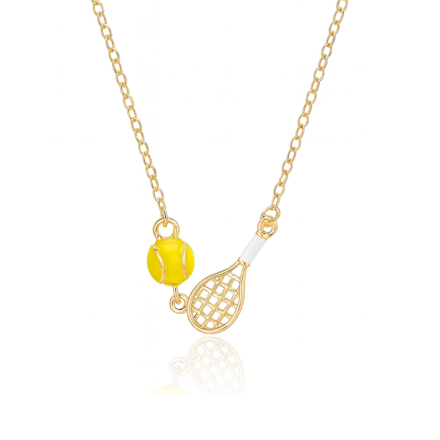 Tennis Racket Enamel Necklace