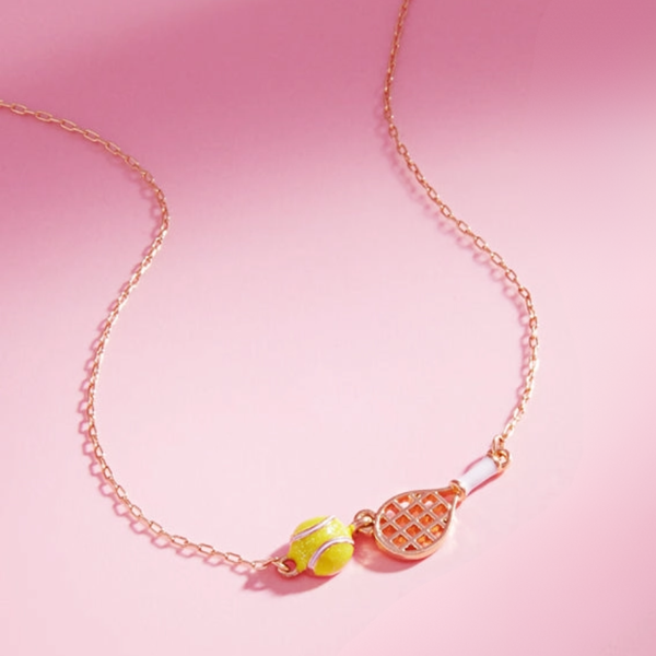 Tennis Racket Enamel Necklace