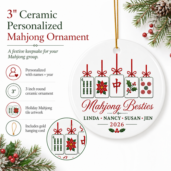 Personalized Mahjong Besties Ornament